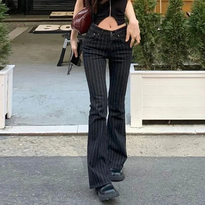 Y2K Pinstripe Flare Pants