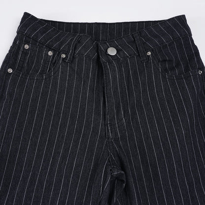 Y2K Pinstripe Flare Pants
