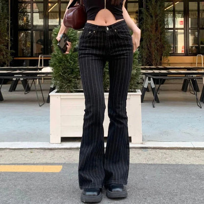 Y2K Pinstripe Flare Pants