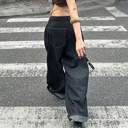 Y2K Pinstripe Tailored Baggy Pants