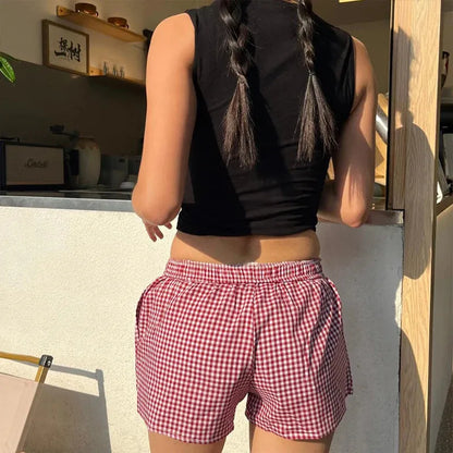 Y2K Plaid Boxer Shorts
