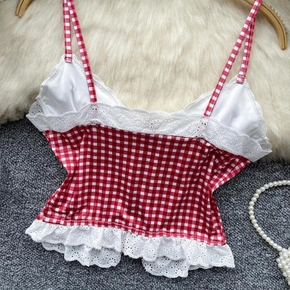 Y2K Plaid Bustier Crop Top