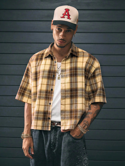 Y2K Plaid Cropped Shirt