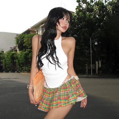 Y2K Plaid Mini Skort