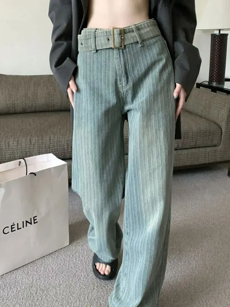 Y2K Pleated Belted Pants