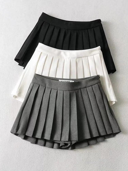 Y2K Pleated Mini School Skort