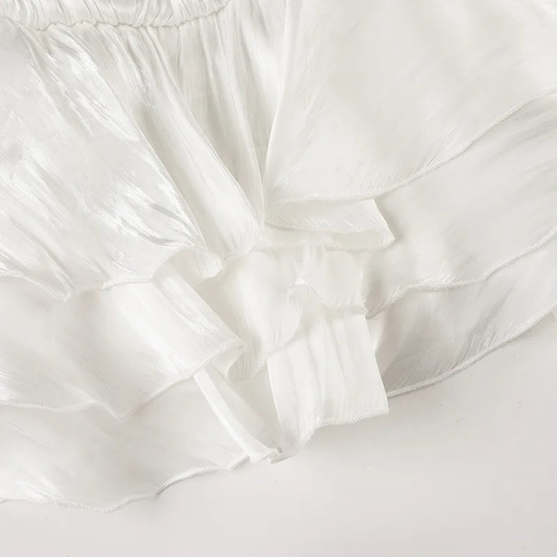Y2K Pleated Off Shoulder Mini Dress