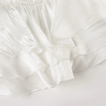 Y2K Pleated Off Shoulder Mini Dress