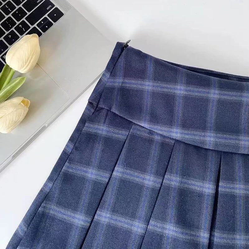 Y2K Pleated Plaid Mini Skort