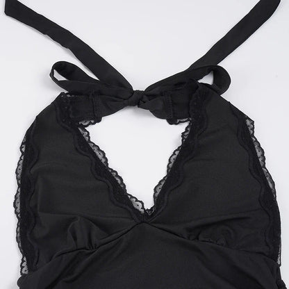 Y2K Plunge Halter Top