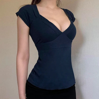 Y2K Plunge Tie Back Top