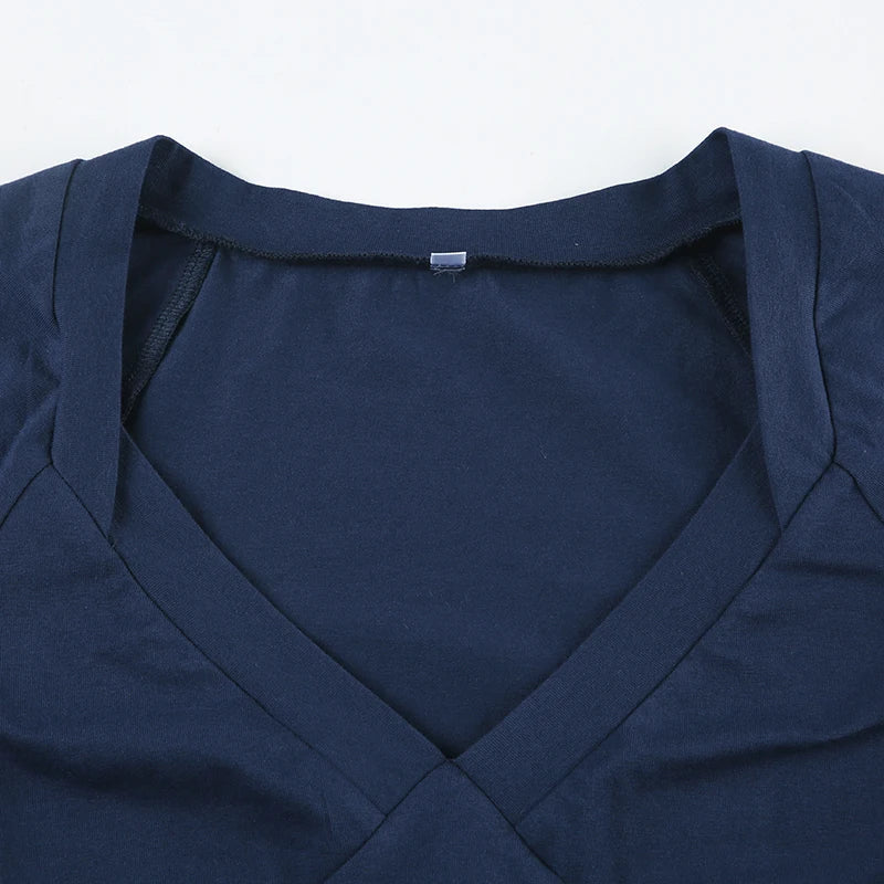 Y2K Plunge Tie Back Top