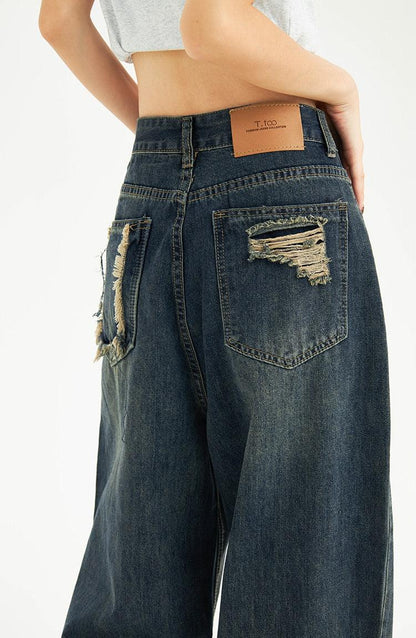 Y2K Pockets Wide Leg Baggy Jeans
