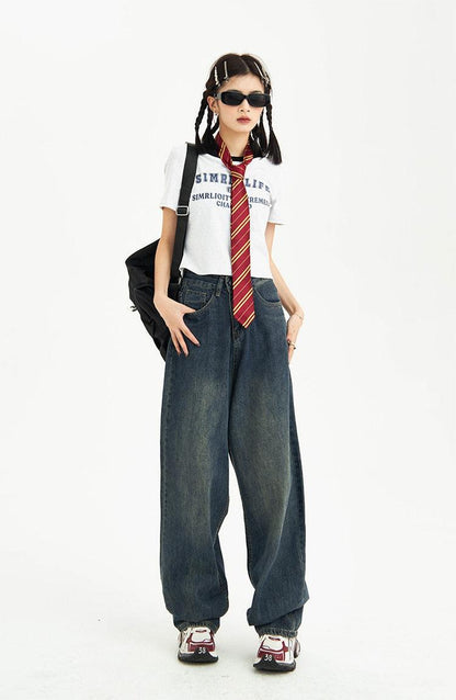 Y2K Pockets Wide Leg Baggy Jeans