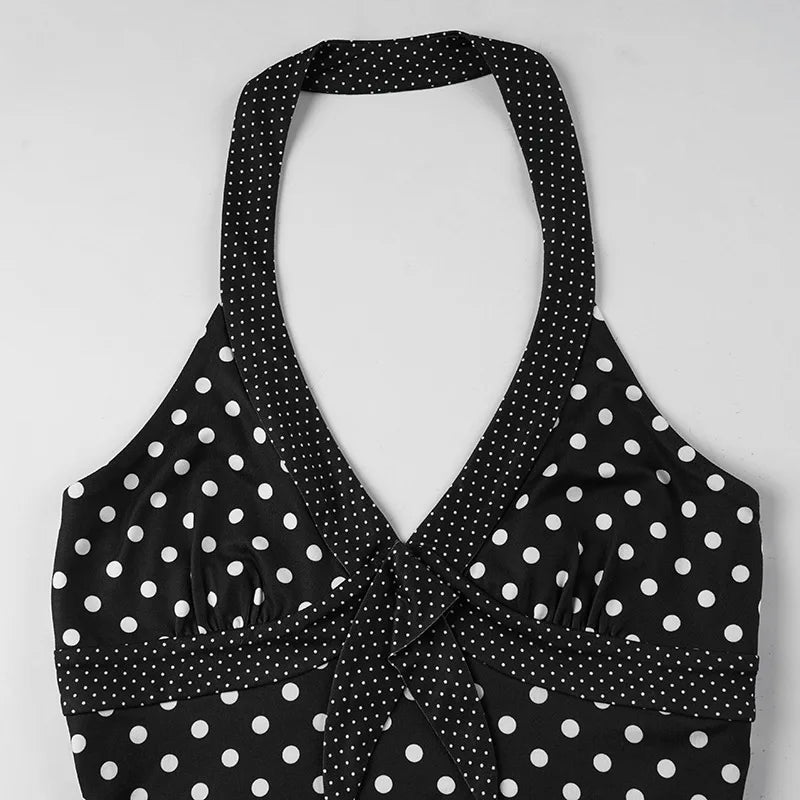 Y2K Polka Dot Halter Top