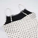 Polka Dot Lace Trimmed Blouse