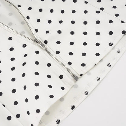 Y2K Polka Dot Lace Trim Top