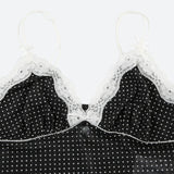 Polka Dot Mesh Crop Top