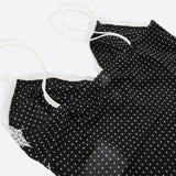 Polka Dot Mesh Crop Top