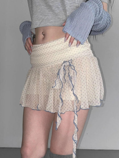 Y2K Polka Dot Mini Skirt