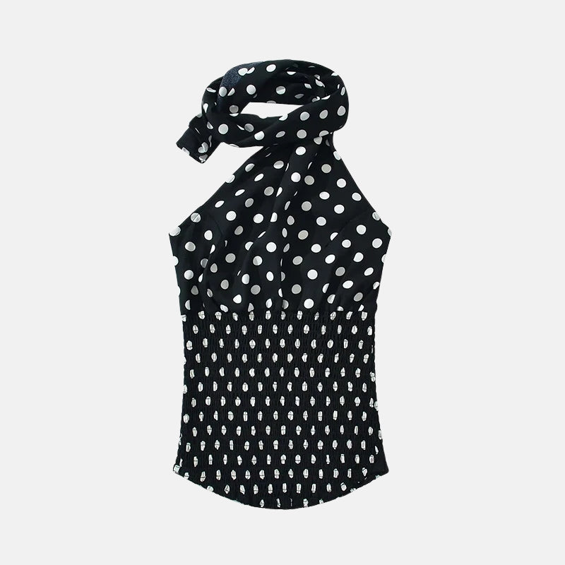 Polka Dot Halter Top Scarf