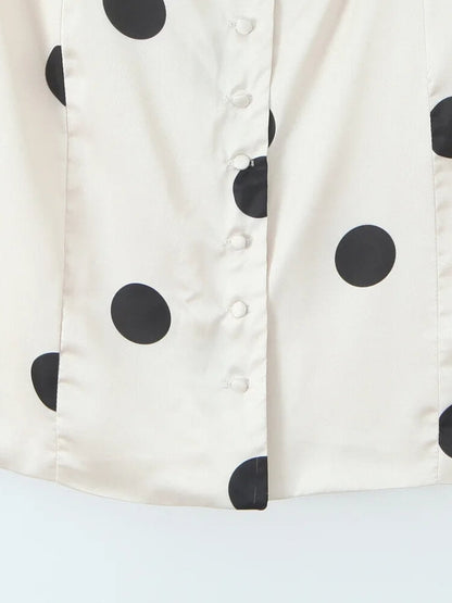 Y2K Polka Dot Sheer Mini Dress