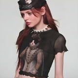 Princess Cat Graphic Crop Top