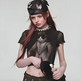 Princess Cat Graphic Crop Top