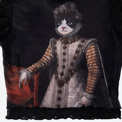 Y2K Princess Cat Crop Top