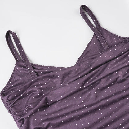 Y2K Purple Polka Dot Top