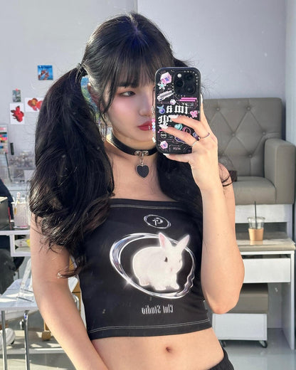 Y2K Rabbit Tube Top