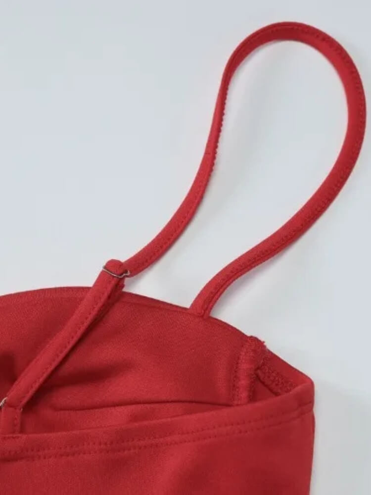 Y2K Red Top & Skirt Two Piece Set