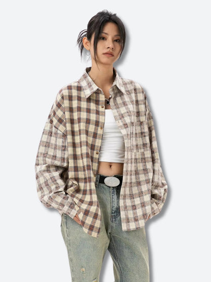 Y2K Retro Plaid Shirt