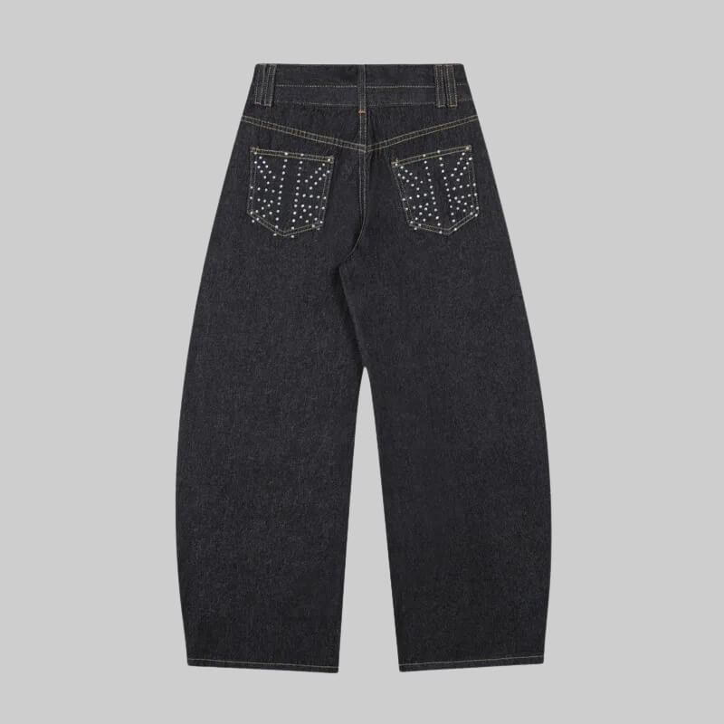 Y2K Rhinestone Detail Jeans