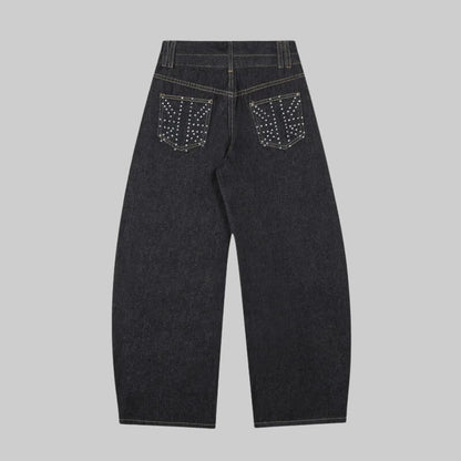 Y2K Rhinestone Detail Jeans