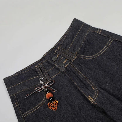 Y2K Rhinestone Detail Jeans