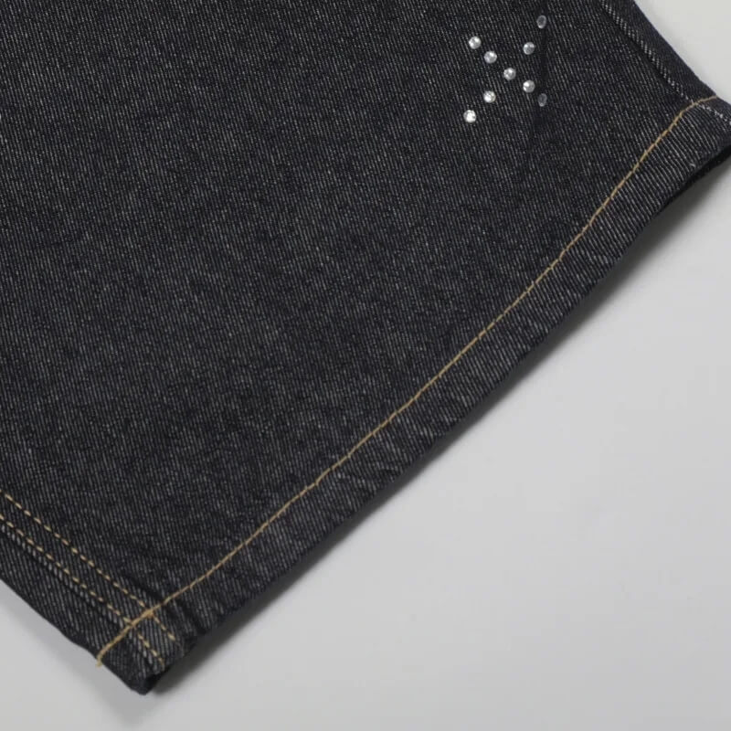 Y2K Rhinestone Detail Jeans