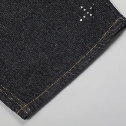 Y2K Rhinestone Detail Jeans