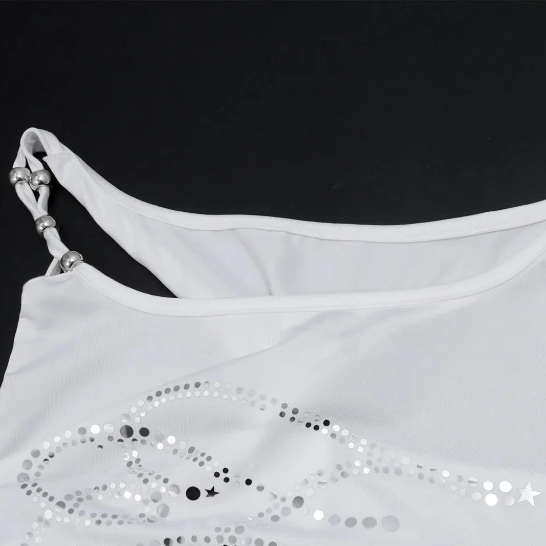 Rhinestone Tie-Up Crop Top