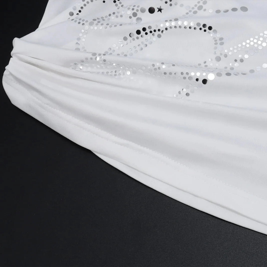 Y2K Rhinestone Tie-Up Crop Top