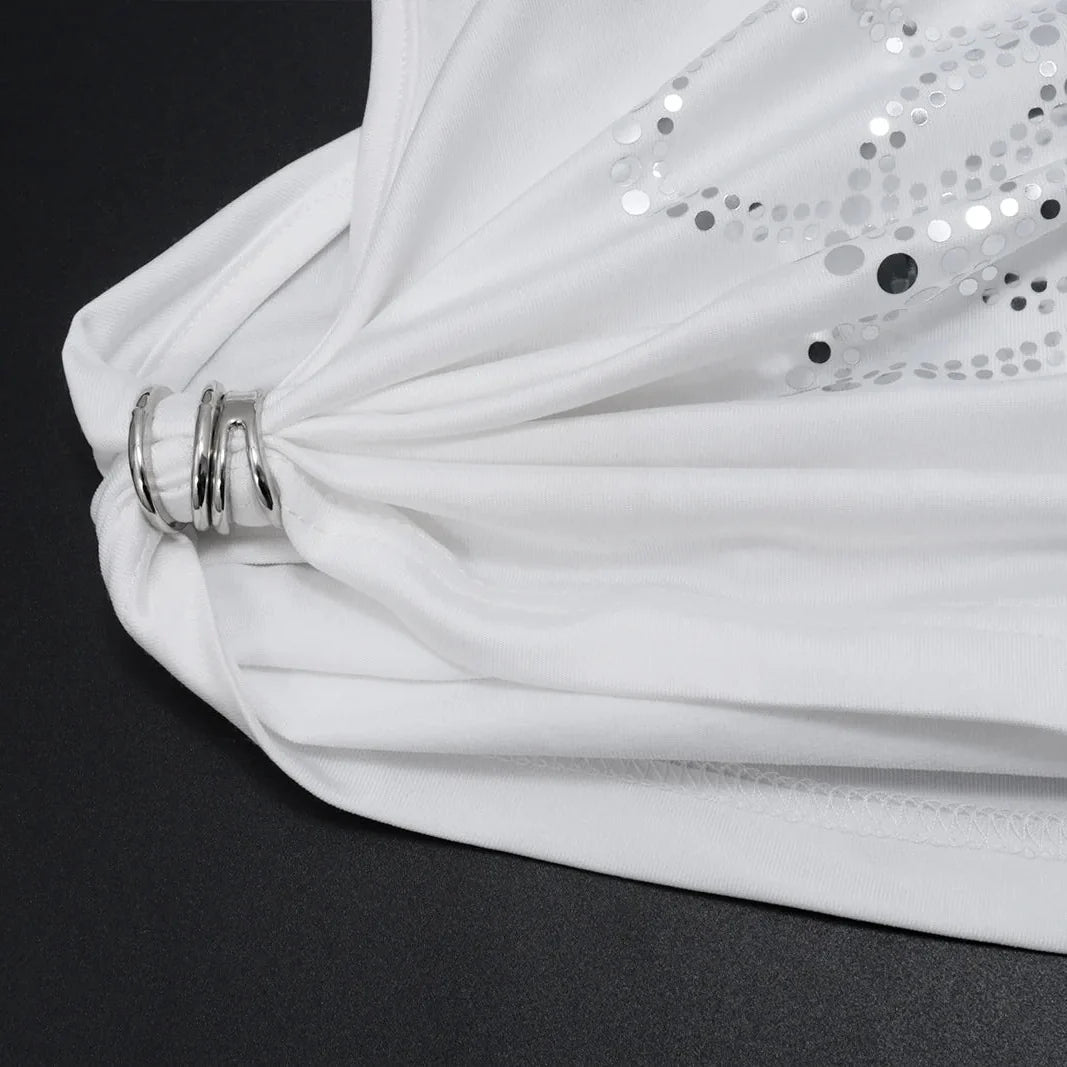 Rhinestone Tie-Up Crop Top