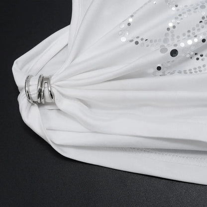 Rhinestone Tie-Up Crop Top
