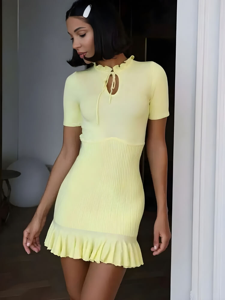 Y2K Ribbed Mini Dress