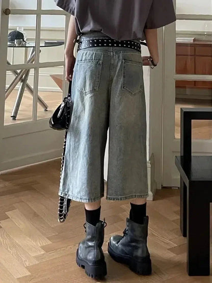 Y2K Ripped Jean Shorts