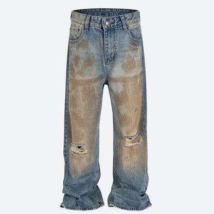 Y2K Ripped Wide Leg Denim Jeans
