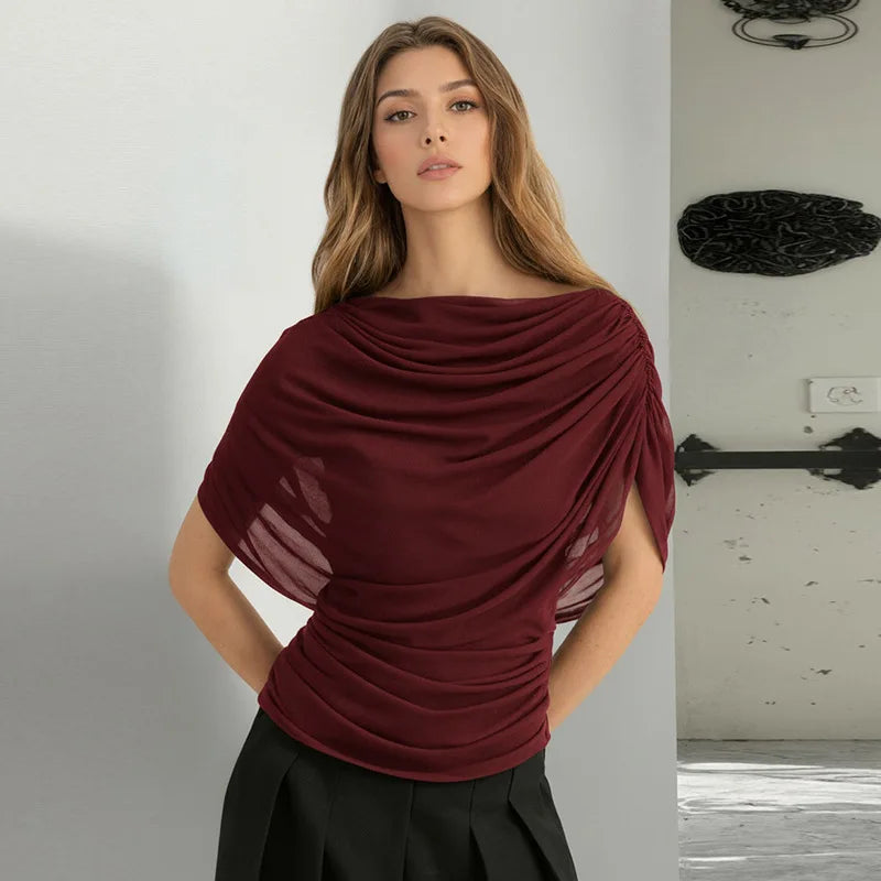 Y2K Ruched Drape Top
