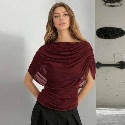 Y2K Ruched Drape Top