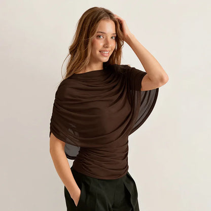 Y2K Ruched Drape Top