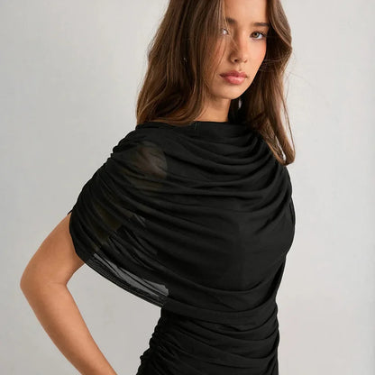 Y2K Ruched Drape Top