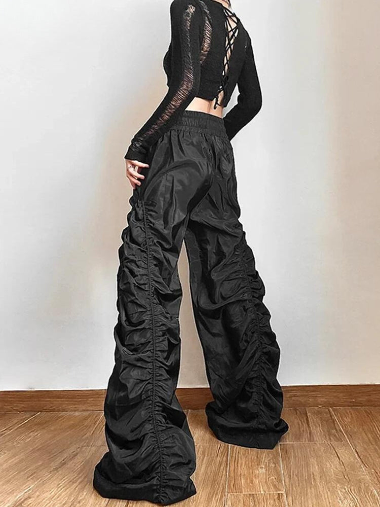 Y2K Ruched Parachute Pants